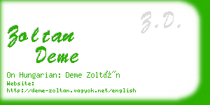 zoltan deme business card